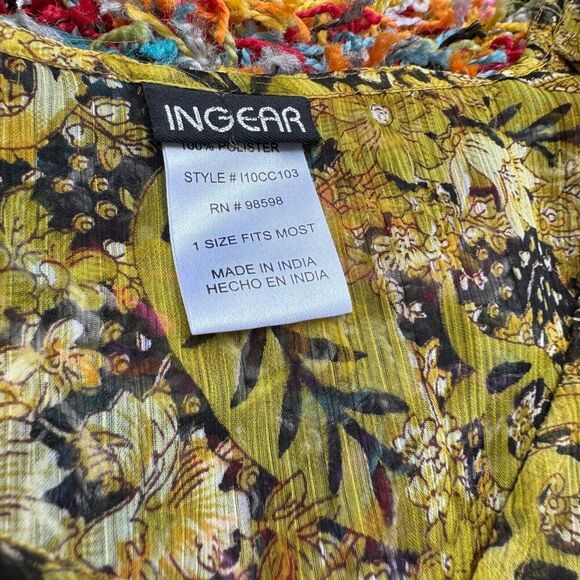 Ingear Resort Women Bikini Swimsuit Cover Up Top Sheer Yellow One Size Vacation - Picture 6 of 9